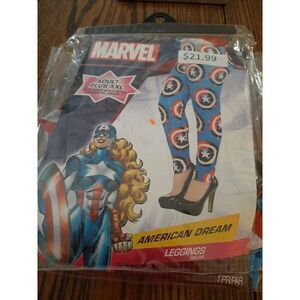 New Adult Plus XXL 18/20 Marvel American Dream Leggings Halloween Everyd…